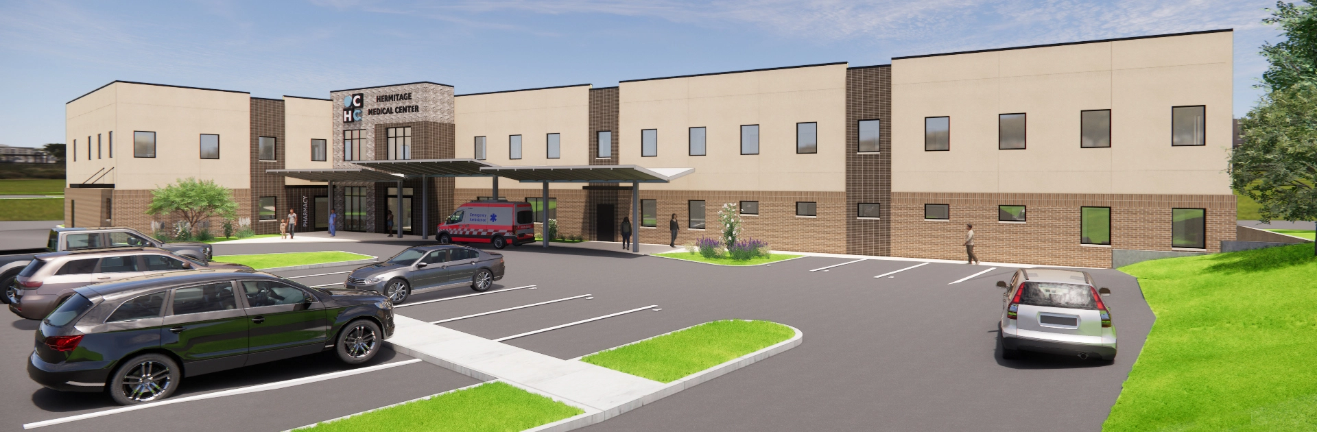 Architectural rendering of OCHC's Hermitage Medical Center