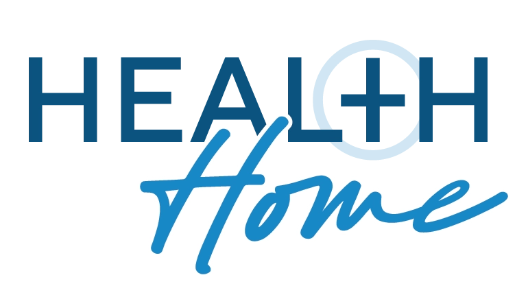 "Health Home" in blue stylized text